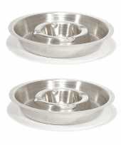 2x rvs asbakken rond 16 cm