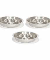 3x rvs asbakken rond 16 cm