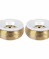 3x terras asbakken stormasbakken goud 15 cm keramiek