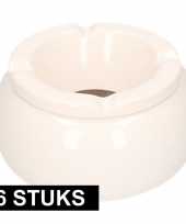 6x tuinasbak wit 11 cm