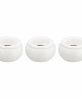 Set van 5x tuinasbakken wit 11 cm